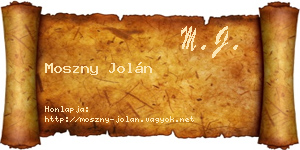 Moszny Jolán névjegykártya
